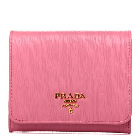 prada vitello move tri fold wallet peonia